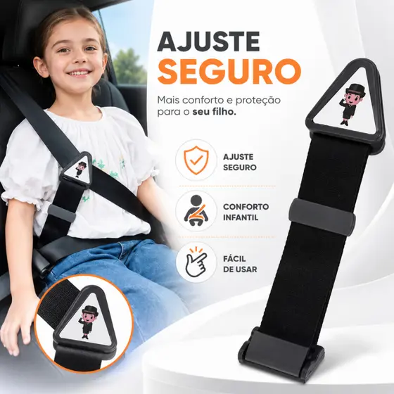 Ajuste Seguro Plus Adaptador Cinto De Segurança Para Criança Conforto e segurança