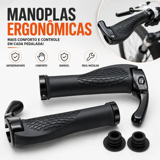 Bar End Manopla Anatomica Guidão Preto Bike Bicicleta Forte e durável