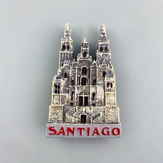 Ímãs de Geladeira 3D da Igreja de Santiago, Chile, Adesivos de Lembrança Turística, Colecionáveis H3IM A7GK BIQZ