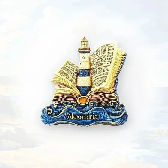 Ímã de Geladeira Farol de Alexandria - Souvenir do Antigo Egito, Decoração 3D, Réplica do Reino de Ptolomeu, Ótima Ideia