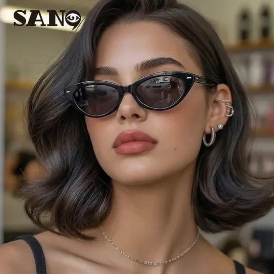 Novos Óculos de Sol Femininos Estilo Coreano Retro com Design Olho de Gato R6YC