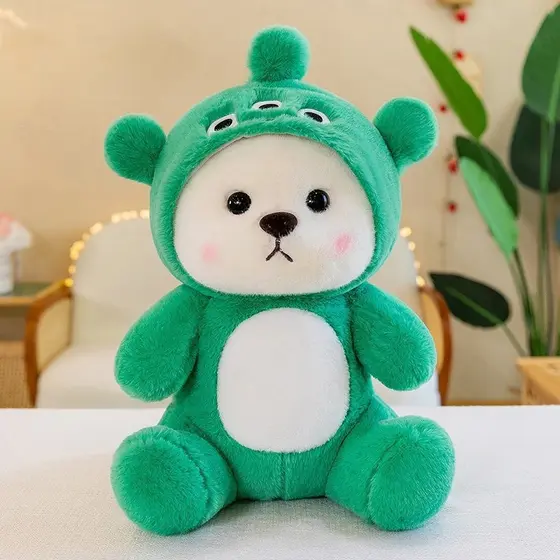 Urso Lina, Urso Morango, urso de pelúcia com chapéu, brinquedo de pelúcia com chapéu deformável QCLN 4PUU VKZZ