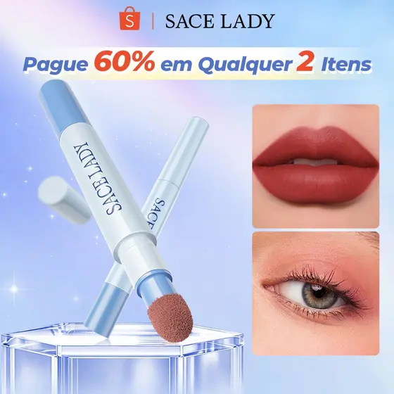 Cushion Labial SACE LADY Textura Creme em Pó com Acabamento Mate de Longa