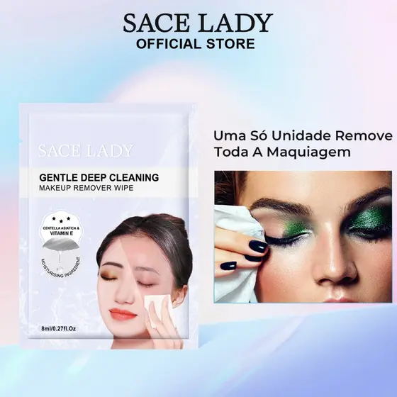 SACE LADY Toalhetes Removedores De Maquiagem-Limpeza Profunda , Olhos , Lábios , Pele Sensível , Hidratante ,