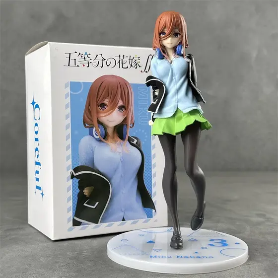 Figura de anime de 21cm "The Quintessential Quintuplets" Nakano Michiyo, modelo articulado em PVC, decoração colecionáve