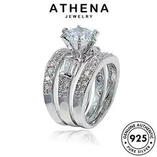 Anel de Diamante Moissanite Original Athena Jewelry em Prata Esterlina 925, Estilo Quadrado, Adequado para Casais, Model