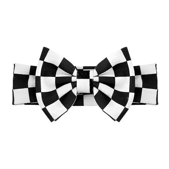 Faixa de Cabelo com Laço Xadrez, Faixa de com Laço, Faixa de Cabelo com Laço Preto e Branco, Acessórios de Cabelo