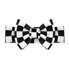 Faixa de Cabelo com Laço Xadrez, Faixa de com Laço, Faixa de Cabelo com Laço Preto e Branco, Acessórios de Cabelo