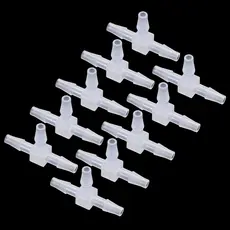 Conector T de 3/16" com Espigas Iguais, Conector T de Plástico de 3 Vias, Adaptador de Espigas para Mangueira, Conector 