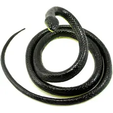 Brinquedo de Cobra Realista de Borracha Paialco, 52 Polegadas de Comprimento (Preto)