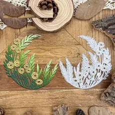 Cortes de Metal com Motivos de Flores, Vidro, Folhas, Lua e Renda, Cortadores de Folhas e Molduras de Girassol de Primav