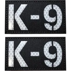 2 Patches K-9 para Coleira de Cão e Guia Canina, Patches Refletivos com Fecho de Gancho e Laço para Treinador de Cães e
