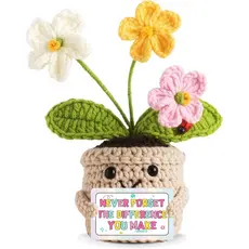 Teacher Gifts for Women Mentor,The Different You Make Emotional Support Plant Positive Crocheted Flowers Forget-Me-Not G