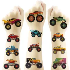 60 Adesivos Temporários de Tatuagem de Caminhão, Suprimentos para Festa de Aniversário de Caminhão, Adesivos de Tatuagen