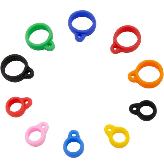10 peças de anéis de silicone anti-perda de tamanhos variados, multiuso, em cores aleatórias, para canetas e dispositivo