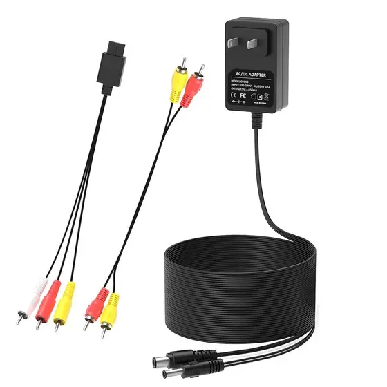 Norward AC Adapter for Nintendo SNES Nes Power Cord, Audio Video AV Cable and AV to TV RCA Cord Compatible with Super Ni