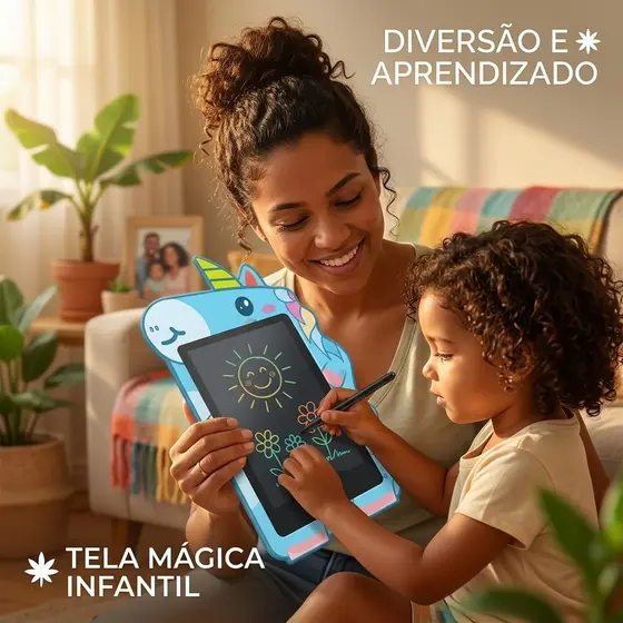Lousa Mágica LCD Infantil 8.5" e 10" Tablet Reutilizável Com Caneta Educativa Para Escrita E Desenho