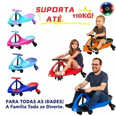 Carrinho Rolimã Infantil Volante 360° Rodas LED Silenciosas Seguro Anti Capota Suporta Até 110kg