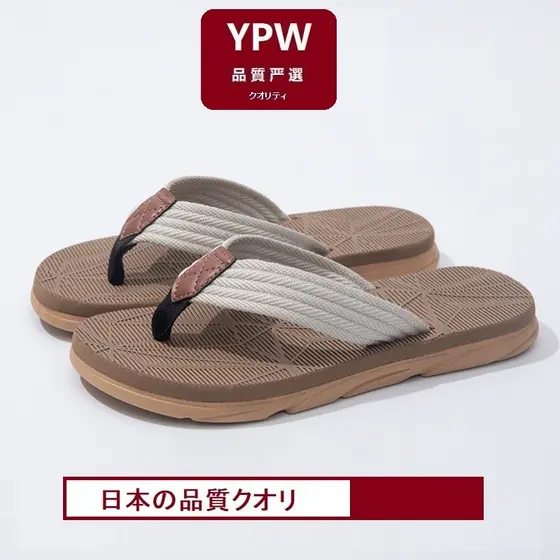 Chinelos masculinos japoneses verão exterior usar Anti-deslizamento cinto de pano flip-flops sandálias de praia beira-ma