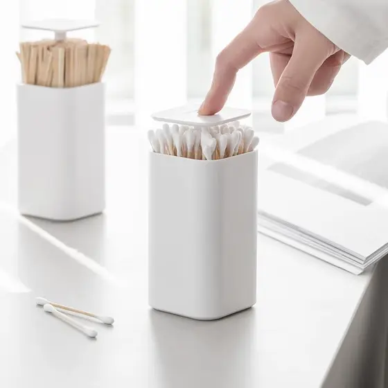Japão Muji qualidade casa cotonete caixa titular palito caixa de fio Dental automático Pop-up Push-up Re
