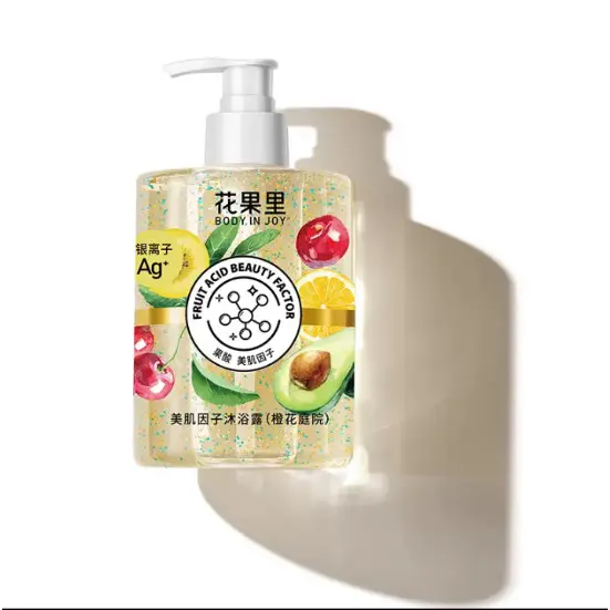 Flor fruta beleza fator fragrância Gel de banho lavagem corporal niacinamida hidratante fragrância de longa duração flor