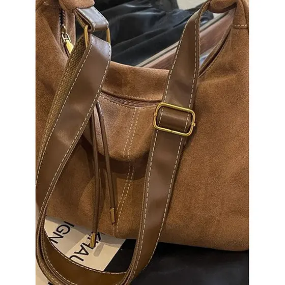 Japão Japão [Designer] GBP Retro Grande Capacidade Camurça Bolsa Feminina Trabalho Commuter Ombro Messenger Tote Bag