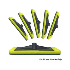 Kit 6 Esfregão Lava Piso Limpa Chão Multiuso Azulejo Cozinha Piscina Rodo Abrasivo Rosca Padrão - ESV
