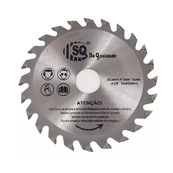 Disco De Corte P/ Madeira Polido 4" 3/8 110x24 Dentes 22, 23mm - S&V