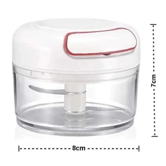 Mini Processador Alho Triturador Alimento Manual Lâminas De Inox Utensílio Cozinha 170ml - S&V