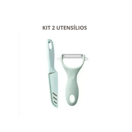 Kit Utensílios de Cozinha Descascador e Faca Frutas e Legumes - ESV