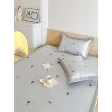 Roland bebê casa têxtil dos desenhos animados impresso tapete de seda gelo conjunto de três peças verão luz luxo fresco