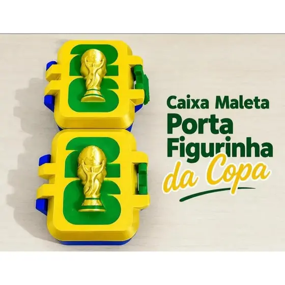 Caixa Maleta Porta Figurinha Copa do Mundo 2026 Futebol Brasil Organizador Brasileiro Neymar Penta