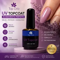 Top Coat  selante Lirió Led Uv Extra Brilho Gel Acrigel Unhas