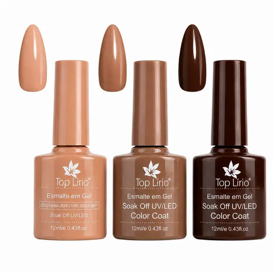 Kit 3 Esmalte de Unhas em Gel XD/K&S e lirio LED UV COLEÇÕES soak-off kit Manicure