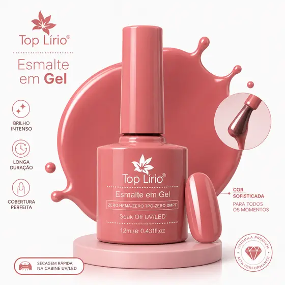 Esmalte em Gel lirio xd/k&s LED UV soak-off  unhas Manicure