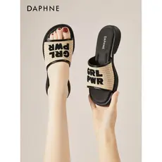 Daphne chinelos femininos 2026 novo estilo verão sola macia praia chinelos com saia tecido chinelos