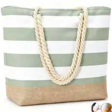 Bolsa de praia feminina grande lona bolsa de praia bolsa de praia à prova d'água à prova de areia bolsa de piscina itens