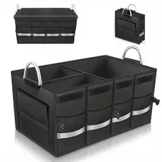 Caixa de armazenamento para carro, portátil, de grande capacidade, organizador de bagagem dobrável, organizador de porta