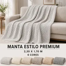 Manta Estilo Premium 2,30 x 1,70 Macia Decorativa para Sofá e Cama