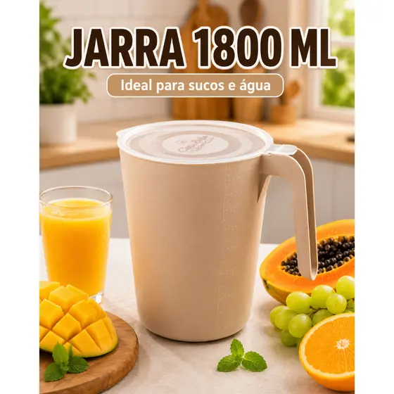 Jarra Premium CasaBella 1800ml Para Água Suco BPA Free