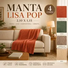 Manta para sofá Lisa POP 2,10 x 1,15 Macia Leve e Versátil
