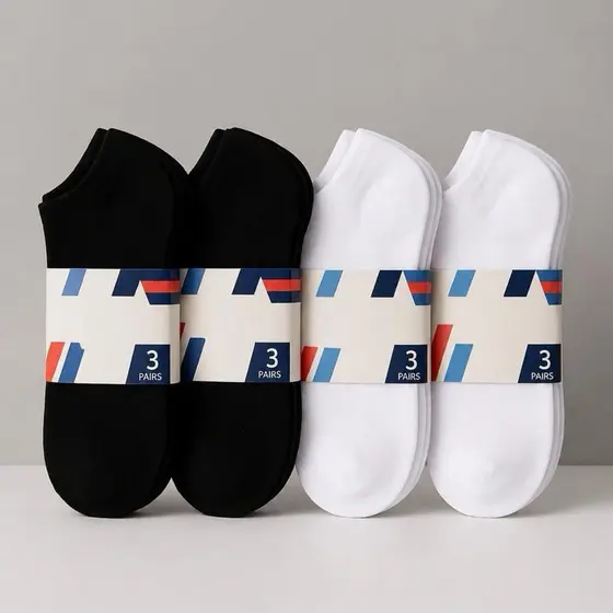 Kit até 12 Pares de Meias Soquete Cano Curto Unissex Brancas e Pretas