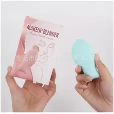 Nova esponja de silicone em formato de peixe pequeno, esponja de maquiagem para uso seco e úmido, esponja de silicone pa