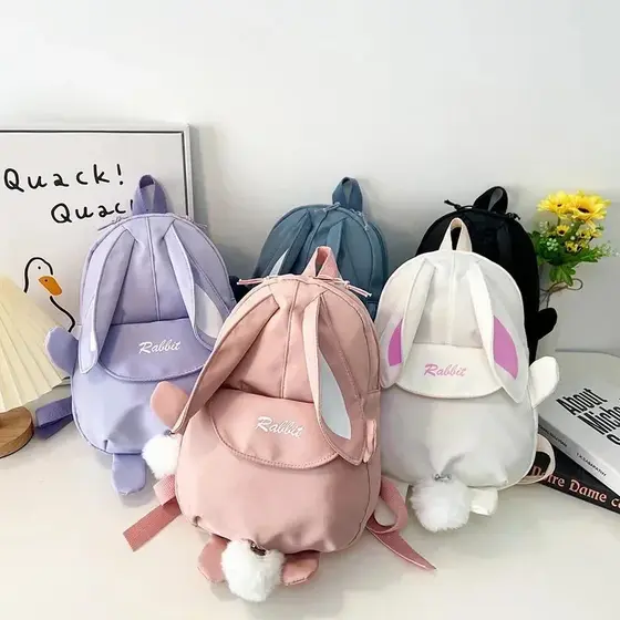 Mochilas Escolares Infantis da Moda, Mochilas Portáteis de Coelhinho, Mochilas de Viagem para Crianças, Escolar