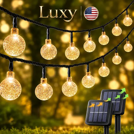 Luxy Varal de Luzes LED 12M para Jardim, Festa, Casamento, Natal e Área Externa