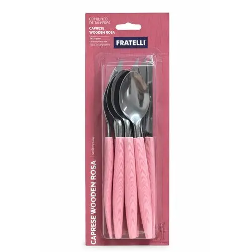 Conjunto Talheres 12 Pecas Inox Rosa Moderno Duravel Leve Design Elegante Cozinha Mesa