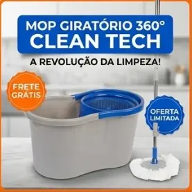 Mop Giratório 360 Com Balde Duplo Secagem Rapida Esfregao Microfibra Pratico Limpeza Domestica Eficiente
