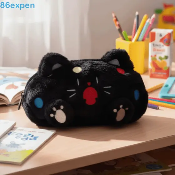 EXPEN1 Estojo De Lápis Estampado De Gato , De Desenho Animado De Grande Capacidade Kawaii , Bolsa De Armazenamento De Pa