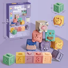 Bloco De Construção De Silicone Bebê Mordedor Brinquedos Para Bebês De 0 A 12 Meses Crianças Empilhamento Brinquedo Maci