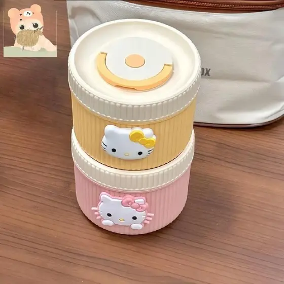 Lancheira Isolada Hello Kitty Em Aço Inoxidável À Prova De Vazamentos